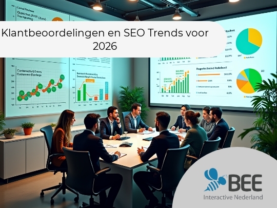 
Een groep mensen zit in een moderne vergaderruimte rond een lange tafel, aandachtig kijkend naar grote schermen met kleurrijke grafieken en statistieken. Er hangen planten in de ruimte, wat een frisse sfeer toevoegt aan de zakelijke setting.
