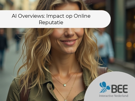 Een jonge vrouw met golvend blond haar en een groene jas lacht terwijl ze door een drukke stedelijke straat loopt. Ze draagt twee subtiele kettingen en heeft een ontspannen en vrolijke uitstraling. De achtergrond is licht onscherp, met mensen en winkels zichtbaar.</alt