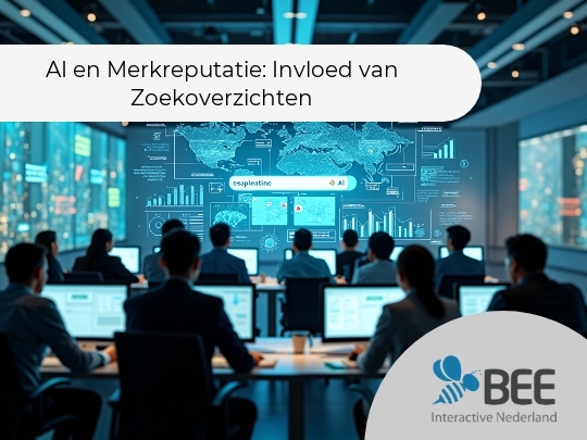 Een groep mensen zit in een moderne kantoorruimte met grote schermen aan de muur waarop wereldkaarten en gegevensgrafieken worden getoond. De lichten zijn gedimd en de omgeving heeft een futuristische sfeer. Op de schermen is tekst en iconografie zichtbaar die betrekking lijken